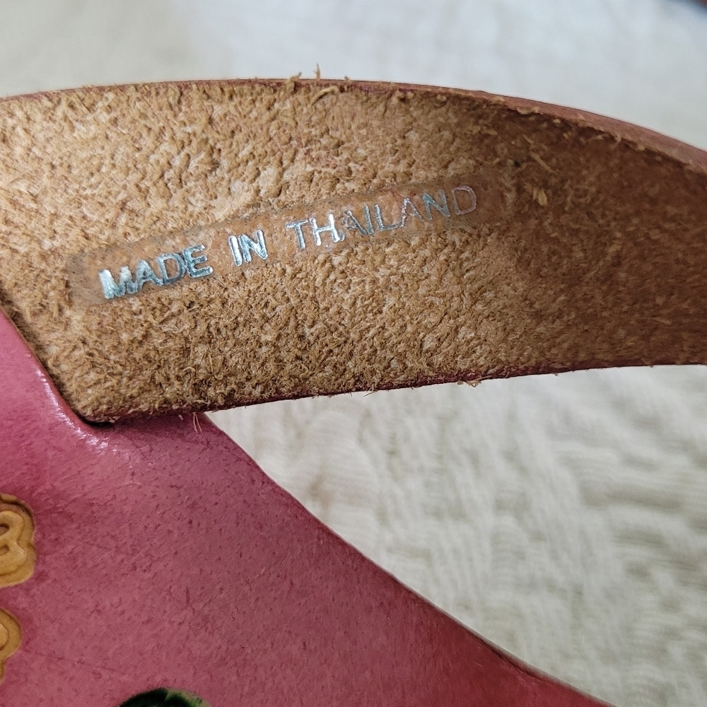 Rebels Leather Boho Sandals Size 9 Hand Painted - Picture 6 of 10